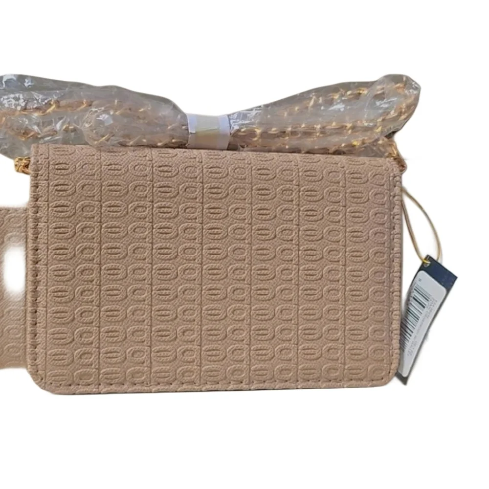 bebe Neutral Beige Quilted Logo Crossbody with Matching Wallet - Picture 3 of 4